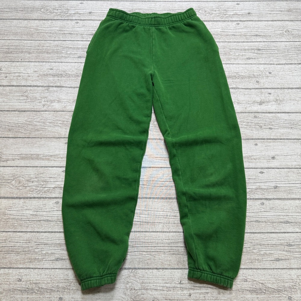 TNA Aritzia Sweatpants Women's Small Green Cozy Fleece Boyfriend Fit Activewear